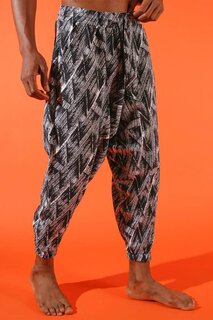 Бежево-бежевые спортивные штаны Shalwar свободного кроя с треугольным узором 3KXE8-46457-32 XHAN