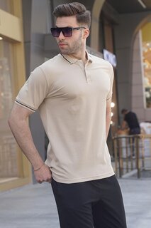 Бежевая мужская футболка поло 6113 MADMEXT