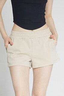 Бежевые женские короткие шорты Soft Touch Chandraswear