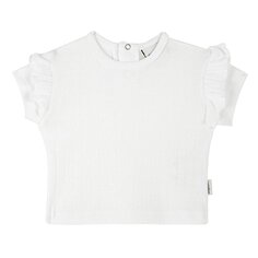 Белая футболка с жаккардовыми рюшами ANTEBIES