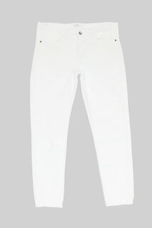 Белые джинсовые брюки на молнии с высокой талией Naomi C 4526-055 CROSS JEANS