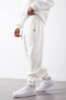 Белые спортивные штаны с рельефной отделкой из органического хлопка 3KXE8-46415-01 XHAN