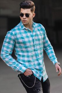Бирюзовая мужская рубашка 4941 MADMEXT