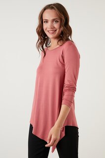 Блузка с круглым вырезом асимметричного кроя 5863545 Lela, розовый