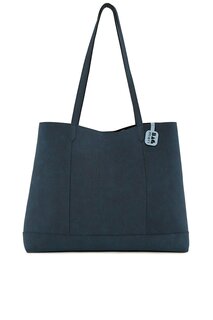 Большая сумка из нубука с тонким ремешком с двойной прошивкой Bagmori, темно-синий