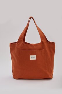 Большая карманная холщовая сумка оранжевого цвета Manuka