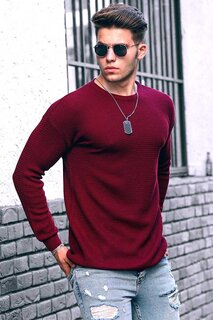 Бордово-красный мужской свитер 4735 MADMEXT