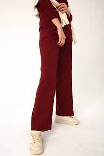 Бордово-красные широкие брюки с карманами ALL DAY