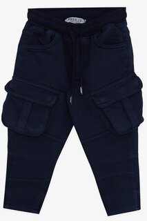 Брюки для мальчиков с карманами-карго и эластичной резинкой на талии, темно-синие (3–7 лет) Breeze