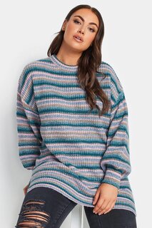 Вязаный вязаный свитер большого размера с разрезом и объемными рукавами 302315 Stil Diva