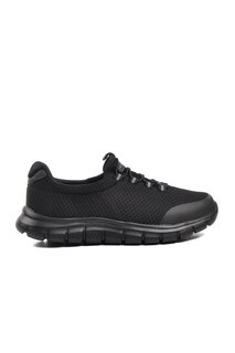 Гибкая черно-черная комфортная мужская прогулочная обувь Walkway