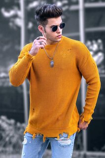 Горчичный мужской свитер 9401 MADMEXT
