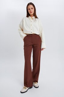 Горько-коричневые широкие брюки с карманами ALL DAY