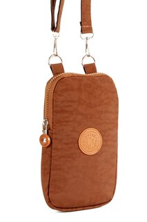 Держатель для телефона и сумка на плечо из мятой ткани унисекс с двумя отделениями (20766) Luwwe Bags, тан-браун