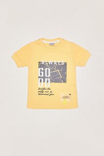 Детская футболка с круглым вырезом и принтом Fullamoda, желтый