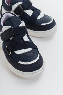 Детские кроссовки темно-синие кожаные с ортопедической опорой для мальчиков MİNİPİCCO, темно-синий Minipicco