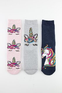 Детские носки-полотенца с нескользящей подошвой из 3 предметов с единорогом Bross, смешанный ассортимент
