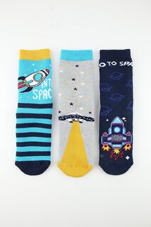 Детские носки-полотенца с противоскользящей подошвой Space из 3 предметов Bross