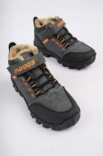 Детские уличные зимние ботинки BOB на шнуровке и липучках с мехом внутри Muggo, копченый
