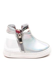Детские серебряные кожаные ортопедические ботинки с опорой для девочек MİNİPİCCO, серебро Minipicco