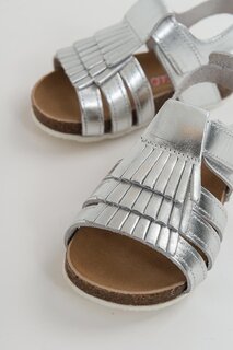 Детские серебряные кожаные сандалии с ортопедической опорой для девочек MİNİPİCCO, серебро Minipicco