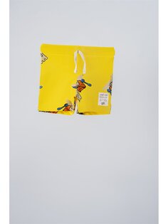 Детские шорты унисекс с рисунком и эластичной резинкой на талии Moi Noi, желтый