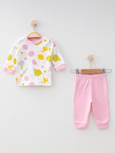 Детский пижамный комплект с фруктами и овощами 2405 MYHANNE, розовый