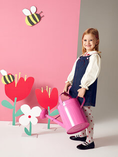 Джинсовое платье и колготки для маленьких девочек с квадратным вырезом, комплект из 2 штук LCW baby