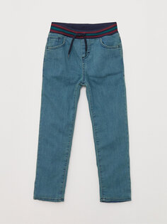 Джинсовые брюки для мальчика на флисовой подкладке с эластичной резинкой по талии LCW Kids, середина. тинт родео