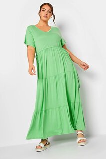 Длинное платье больших размеров с V-образным вырезом и регулируемой талией, с половиной рукавов 215834 Stil Diva