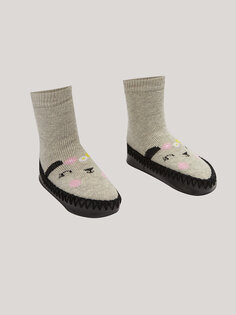 Домашние носки для маленьких девочек с рисунком LCW baby, белый меланж