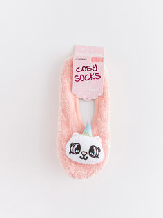 Домашние носки для девочек с аппликацией и вышивкой LCW DREAM, розовый