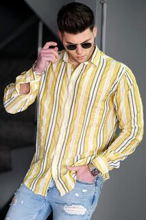 Желтая мужская рубашка 4940 MADMEXT