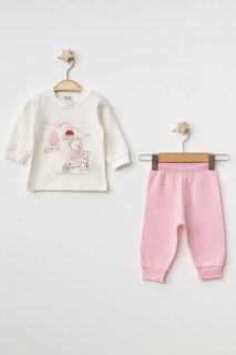 Жаккардовый детский пижамный комплект 2401 MYHANNE, розовый