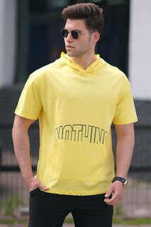 Желтая мужская футболка с принтом 5236 MADMEXT
