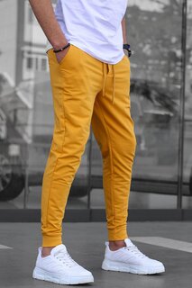 Желтый мужской спортивный костюм с эластичными манжетами 4821 MADMEXT