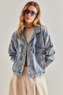 Женская джинсовая куртка с двойными карманами SHADE