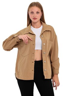 Женская габардиновая куртка с двойным карманом спереди Rodi, коричневый