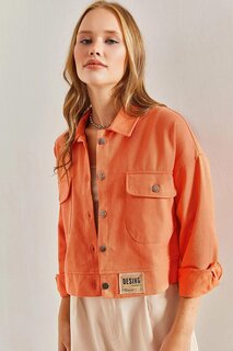 Женская габардиновая куртка с двойными карманами SHADE, апельсин