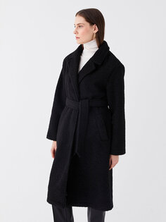 Женская куртка с воротником, простое пальто LCWAIKIKI Classic, новый черный