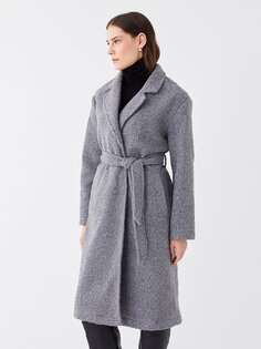Женская куртка с воротником, простое пальто LCWAIKIKI Classic, антрацит меланж