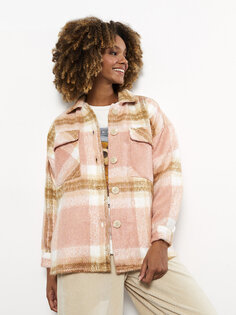 Женская куртка-рубашка-рубашка в клетку с длинными рукавами и длинными рукавами LCW Casual