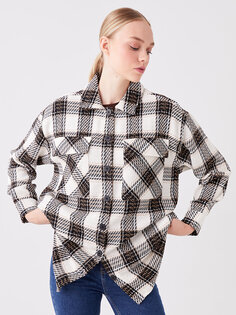 Женская куртка-рубашка-рубашка в клетку с длинными рукавами и длинными рукавами LCWAIKIKI Classic