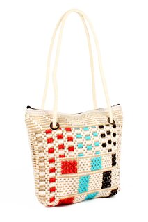 Женская многофункциональная вязаная сумка на плечо в этническом стиле с мотивом килим для мамы и ребенка, на каждый день, для пляжа (60741) Luwwe Bags, кэмел-бэби блю