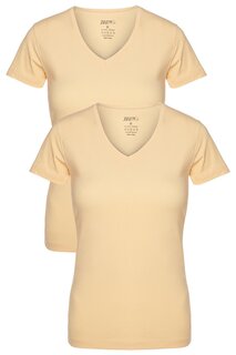 Женская нижняя рубашка из хлопка и лайкры с V-образным вырезом и короткими рукавами, 2 предмета 3227T TOLIN
