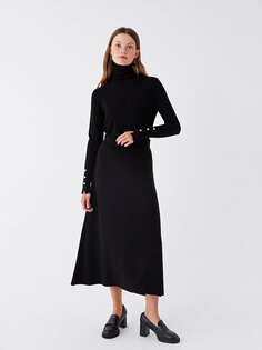 Женская однотонная трикотажная юбка с эластичной резинкой на талии LCW Modest, новый черный