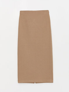 Женская прямая юбка приталенного кроя LCW Vision, светло-коричневый