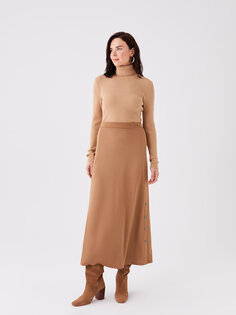 Женская прямая юбка с эластичной резинкой на талии LCW Grace, светло-коричневый