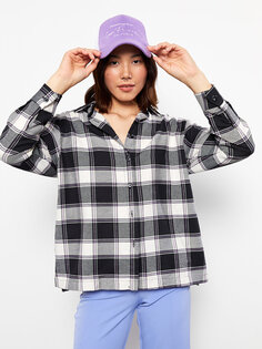 Женская рубашка для лесоруба в клетку с длинными рукавами LCW Casual, черный плед