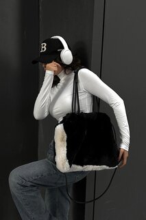 Женская плюшевая сумка из искусственного меха, черная Loventa